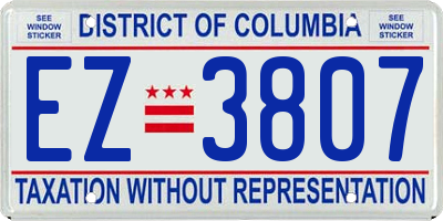 DC license plate EZ3807