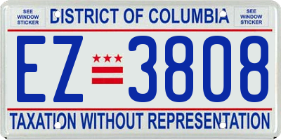 DC license plate EZ3808