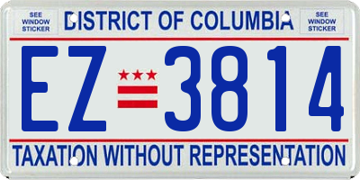 DC license plate EZ3814