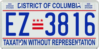 DC license plate EZ3816