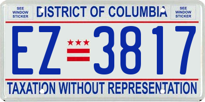 DC license plate EZ3817