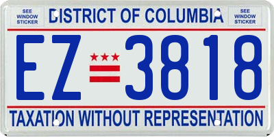 DC license plate EZ3818