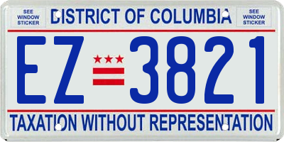 DC license plate EZ3821