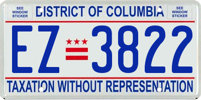 DC license plate EZ3822