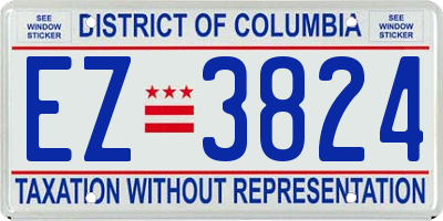 DC license plate EZ3824