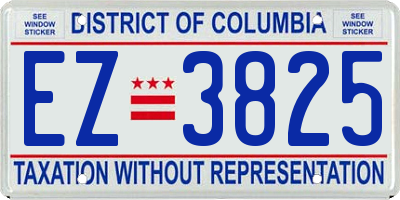 DC license plate EZ3825