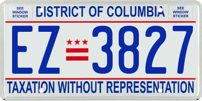 DC license plate EZ3827