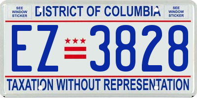 DC license plate EZ3828