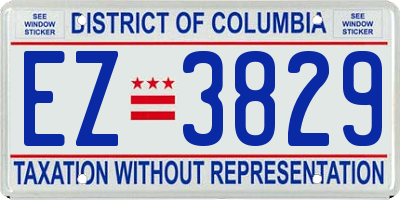 DC license plate EZ3829