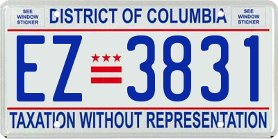 DC license plate EZ3831