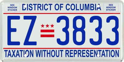 DC license plate EZ3833