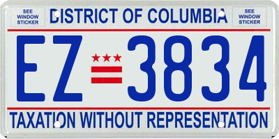 DC license plate EZ3834