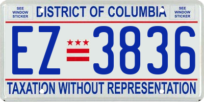 DC license plate EZ3836