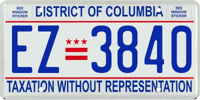 DC license plate EZ3840