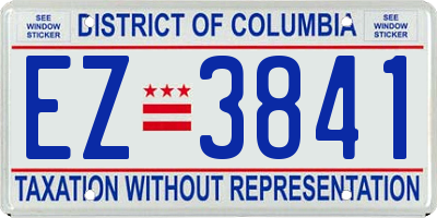 DC license plate EZ3841