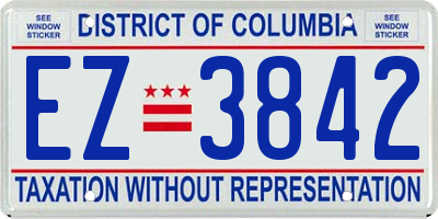 DC license plate EZ3842