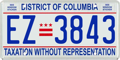 DC license plate EZ3843