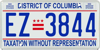 DC license plate EZ3844