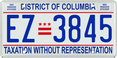 DC license plate EZ3845