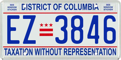 DC license plate EZ3846