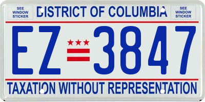 DC license plate EZ3847