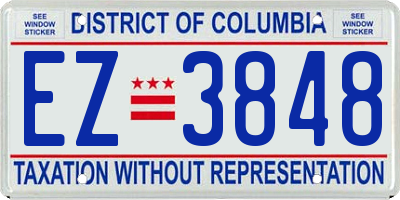 DC license plate EZ3848