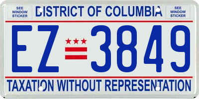 DC license plate EZ3849