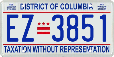 DC license plate EZ3851