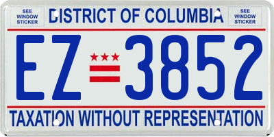 DC license plate EZ3852