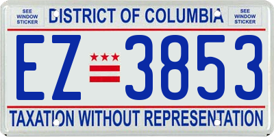 DC license plate EZ3853