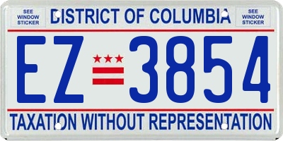 DC license plate EZ3854