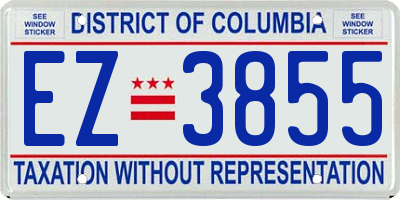 DC license plate EZ3855