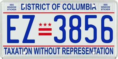 DC license plate EZ3856