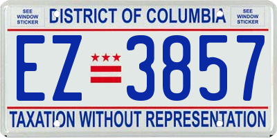 DC license plate EZ3857