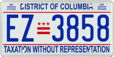 DC license plate EZ3858