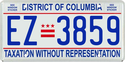 DC license plate EZ3859