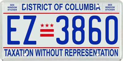 DC license plate EZ3860