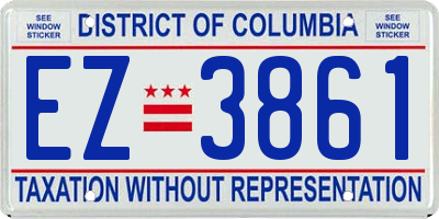 DC license plate EZ3861