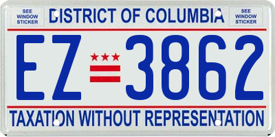 DC license plate EZ3862