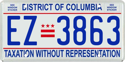 DC license plate EZ3863