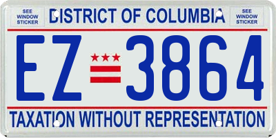 DC license plate EZ3864