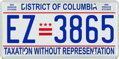 DC license plate EZ3865