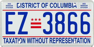 DC license plate EZ3866