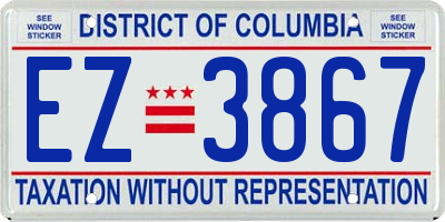 DC license plate EZ3867