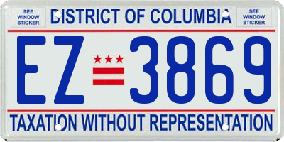 DC license plate EZ3869