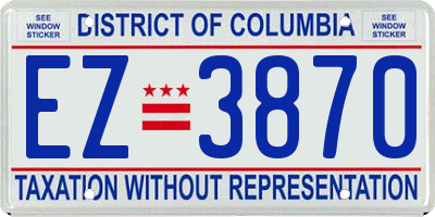 DC license plate EZ3870