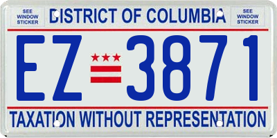 DC license plate EZ3871