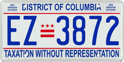 DC license plate EZ3872