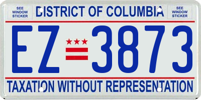 DC license plate EZ3873