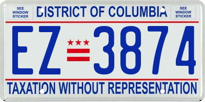 DC license plate EZ3874